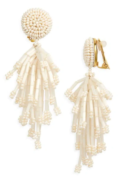 OSCAR DE LA RENTA OSCAR DE LA RENTA FRINGE TASSEL CLIP-ON DROP EARRINGS