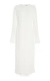 Oscar De La Renta Fringed Fil Coupe Midi Dress In White
