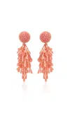 Oscar De La Renta Fringed Tassel Clip-on Earrings In Pink