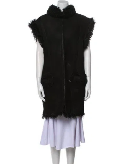 Pre-owned Oscar De La Renta Fur Coat In Black