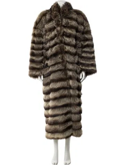 Pre-owned Oscar De La Renta Fur Coat In Multicolor