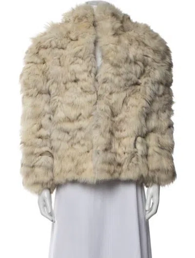 Pre-owned Oscar De La Renta Fur Coat In Neutrals