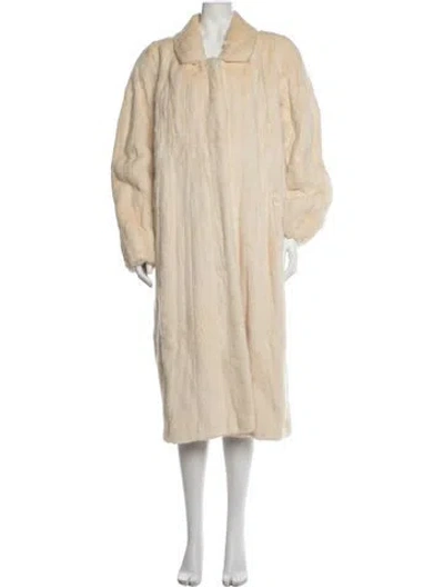 Pre-owned Oscar De La Renta Fur Coat In Neutrals