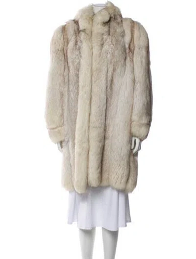 Pre-owned Oscar De La Renta Fur Faux Fur Coat In Neutral