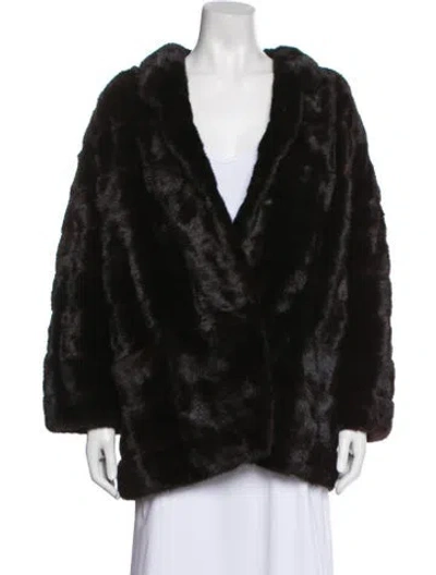 Pre-owned Oscar De La Renta Fur Jacket In Black