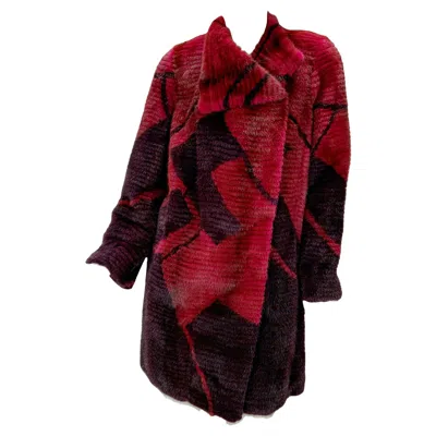 Pre-owned Oscar De La Renta F/w 2010 Magenta Orchid Mink Coat Jacket Size Us 6 In Red