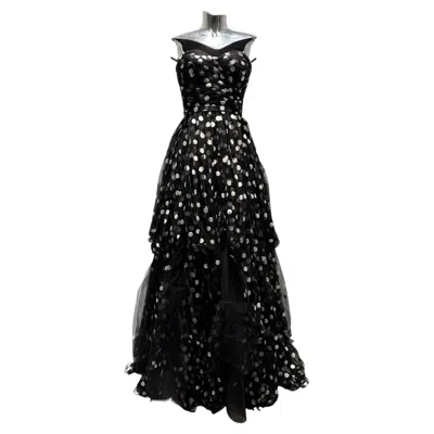 Pre-owned Oscar De La Renta Fw 2014 White Polka Dot Dress