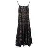 Oscar De La Renta Gardenia Lace Midi Dress In Black Polyester