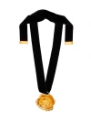 Oscar De La Renta Gardenia Brass And Velvet Rope Necklace In Gold
