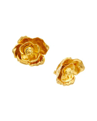 Oscar De La Renta Gardenia Stud Earrings In Gold