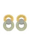 Oscar De La Renta Gemstone-embellished Circular Earrings In Gold