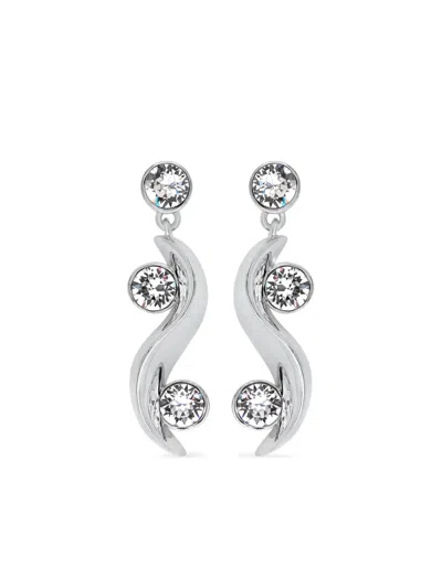 Oscar De La Renta Gemstone-embellished Drop Earrings In Metallic