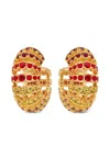 Oscar De La Renta Gemstone-embellished Hoop Earrings In Gold