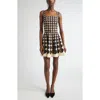 Oscar De La Renta Geometric Circle Wool Dress