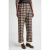 Oscar De La Renta Geo Print Straight Leg Pants