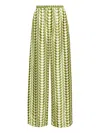 Oscar De La Renta Geo Silk Twill Wide Leg Pant