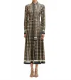 Oscar De La Renta Geometric Circle Silk Twill Dress In Multi