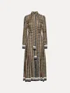 Oscar De La Renta Geometric Circle Silk Twill Dress