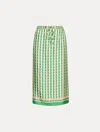 Oscar De La Renta Geometric Circle Silk Twill Skirt