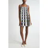 Oscar De La Renta Geometric Circle Trapeze Dress