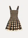 Oscar De La Renta Geometric Circle Wool Dress