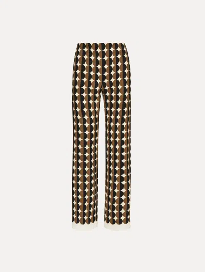 Oscar De La Renta Geometric Circle Wool Pants