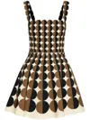 Oscar De La Renta Geometric Pattern Mini Dress In Neutrals