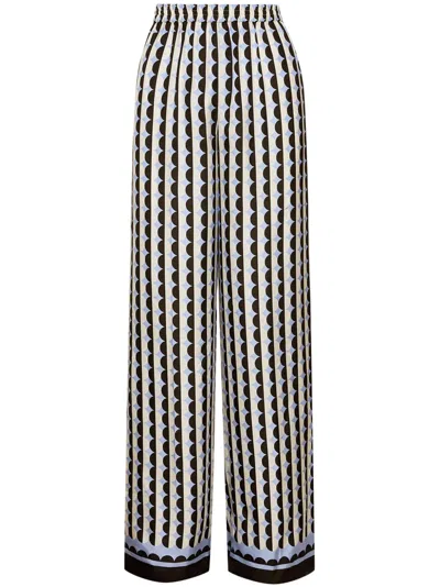 Oscar De La Renta Geometric Pattern Trousers In Black