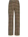Oscar De La Renta Printed Stretch-wool Straight-leg Pants In Neutrals
