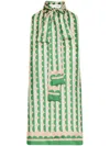 Oscar De La Renta Geometric Circle Silk Twill Sleeveless Blouse In Green