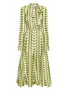 Oscar De La Renta Belted Silk Twill Midi Shirt Dress In Green