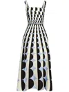 Oscar De La Renta Geometric-print Silk Maxi Dress In Black