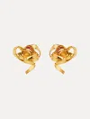Oscar De La Renta Geometric Rose Earrings