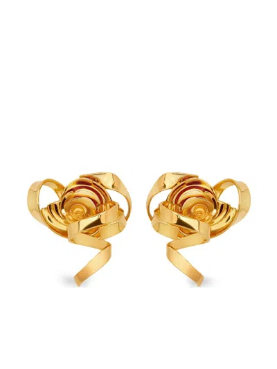 Oscar De La Renta Geometric Rose Ohrringe In Gold