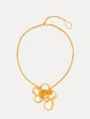 Oscar De La Renta Geometric Rose Pendant Necklace