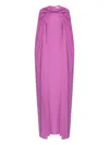 Oscar De La Renta Twist-detailed Georgette Caftan In Purple