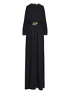 Oscar De La Renta Georgette Maxi Dress In Black