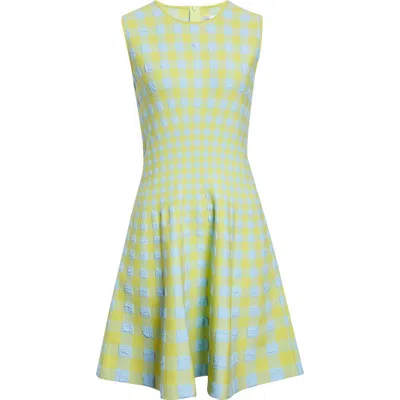 Oscar De La Renta Gingham-pattern Dress In Green