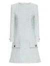 Oscar De La Renta Gingham-checked Button-detailed Mini Dress In Multi