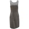 Oscar De La Renta Gingham Midi Dress In Black Wool In Black