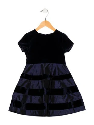 Pre-owned Oscar De La Renta Babies' Girls' Short Sleeve Dress In Blue