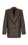 Oscar De La Renta Glen Plaid Wool Blazer In Multi