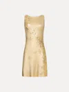 Oscar De La Renta Foiled Lace Embroidered Knit Sleeveless Mini Dress