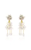 Oscar De La Renta Gradient Flower Drop Clip-on Earrings In White