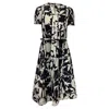 Oscar De La Renta Graphic Floral Jacquard Dress In Multicolor Cotton In Multi