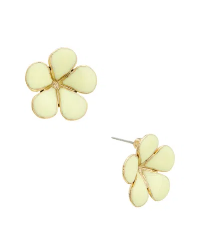 Oscar De La Renta Graphic Flower Stud Earrings In Green