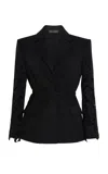 Oscar De La Renta Guipure Blazer In Navy