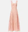 Oscar De La Renta Guipure Lace Cocktail Dress In Pink