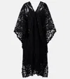 Oscar De La Renta Guipure Lace Kaftan In Black