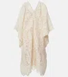 Oscar De La Renta Guipure Lace Kaftan In Neutral